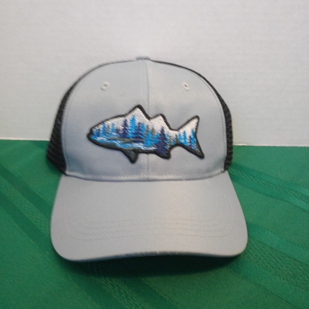 Telluride Clothing Company Hat Snapback Trucker Mesh Blue Fish Forest Logo Men
